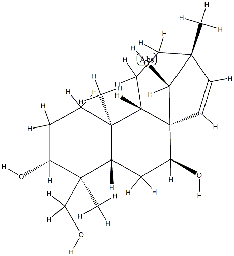 (4S,8R,13R,14S)-13-Methyl-17-norkaur-15-ene-3α,7β,14,18-tetrol 结构式