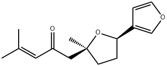 4-Methyl-1-[(2R)-2,3,4,5-tetrahydro-5-methyl[2,3'-bifuran]-5β-yl]-3-penten-2-one 结构式