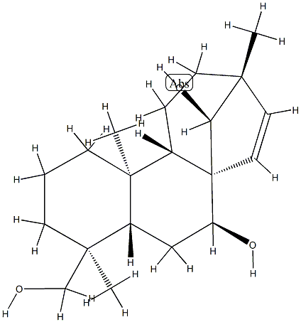 (4S,8R,13R,14S)-13-Methyl-17-norkaur-15-ene-7β,14,18-triol 结构式