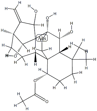 (14R)-7α,20-Epoxykaur-16-ene-1α,6β,7,14,15β-pentol 1-acetate 结构式