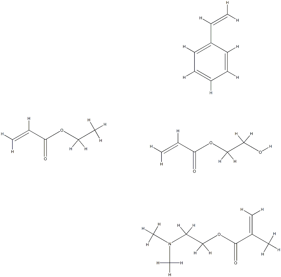 2-Propenoic acid, 2-methyl-, 2-(dimethylamino)ethyl ester, polymer with ethenylbenzene, ethyl 2-propenoate and 2-hydroxyethyl 2-propenoate 结构式