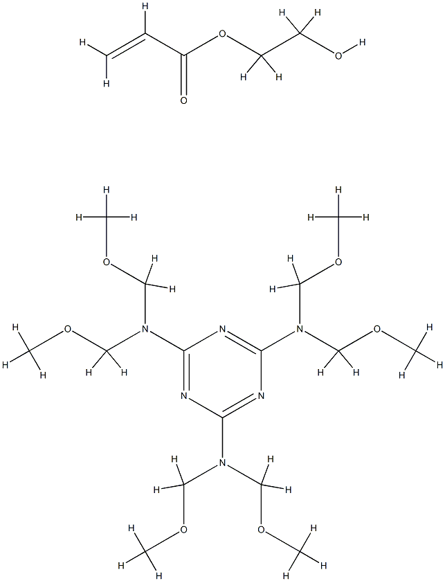 2-Propenoic acid, 2-hydroxyethyl ester, polymer with N,N,N,N,N,N-hexakis(methoxymethyl)-1,3,5-triazine-2,4,6-triamine 结构式