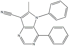 6-METHYL-4,5-DIPHENYLPYRROLO[3,2-D]PYRIMIDINE-7-CARBONITRILE	 结构式