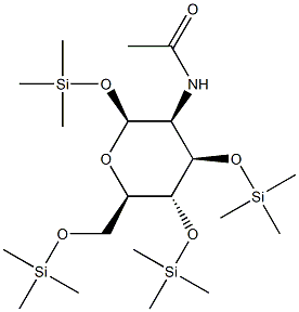 2-Acetylamino-1-O,3-O,4-O,6-O-tetrakis(trimethylsilyl)-2-deoxy-β-D-mannopyranose 结构式