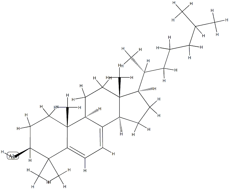 4,4-Dimethylcholesta-5,7-dien-3β-ol 结构式