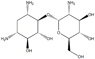 4-O-(2-氨基-2-脱氧-ALPHA-D-吡喃葡萄糖基)-2-脱氧-D-链霉胺 结构式