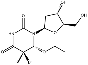 5-bromo-2'-deoxy-6-ethoxy-5,6-dihydro-beta-ribofuranosylthymine 结构式