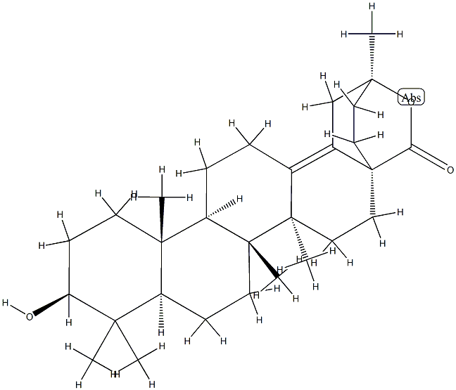 3β,20β-Dihydroxy-30-norolean-13(18)-en-28-oic acid 28,20-lactone 结构式