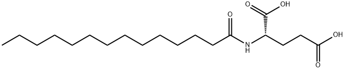 N-(1-氧代十四烷基)-L-谷氨酸(9CI) 结构式