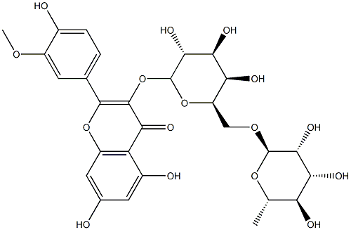 异鼠李素-3-O-刺槐二糖苷 结构式