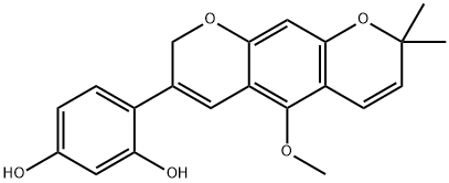 4-(5-甲氧基-8,8-二甲基-2H,8H-苯并[1,2-B:5,4-B']二吡喃-3-基)-1,3-苯二酚 结构式
