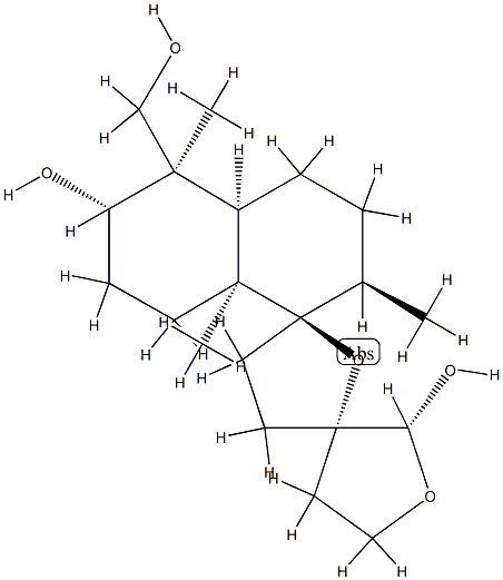 (5'R,3S,2R,4''aR)-4,5,3',4',3'',4'',4a'',5'',6'',7'',8'',8a''-Dodecahydro-5''α-(hydroxymethyl)-2''α,5'',8''aβ-trimethyldispiro[furan-3(2H),2'(5'H)-furan-5',1''(2''H)-naphthalene]-2,6''β-diol 结构式