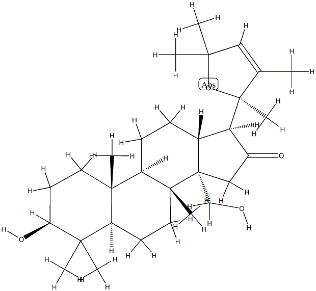 20,24-Epoxy-3β,30-dihydroxy-22,24-dimethyl-26,27-dinor-5α-dammar-22-en-16-one 结构式