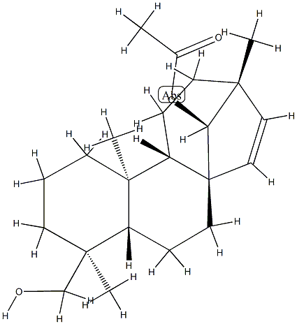 (4S,8R,13R,14S)-13-Methyl-17-norkaur-15-ene-14,18-diol 14-acetate 结构式