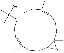 α,α,4,10,14-Pentamethyl-15-oxabicyclo[12.1.0]pentadeca-4,10-diene-7-methanol 结构式