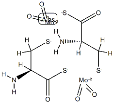 bis(cysteinato(2-)-N,O,S)dioxodi-mu-thioxodimolybdate(2-) 结构式