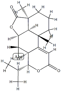 (1aR,10aβ,10bα)-2β-Isopropyl-5bα,8aβ-dimethyl-6,7,8,8bβ,10a,10b-hexahydro-4H,9H-furo[2',3',4':4,5]oxireno[2,3]naphtho[2,1-c]pyran-4,9-dione 结构式