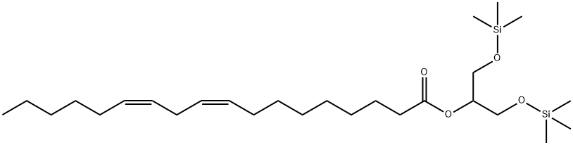 (9Z,12Z)-9,12-Octadecadienoic acid 2-trimethylsilyloxy-1-[(trimethylsilyloxy)methyl]ethyl ester 结构式