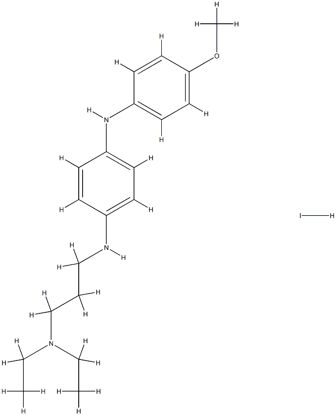 1,4-Benzenediamine,N1-[3-(diethylamino)propyl]-N4-(4-methoxyphenyl)-, hydriodide (1:2) 结构式