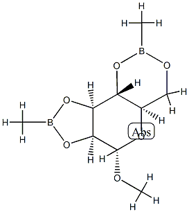 Methyl 2-O,3-O:4-O,6-O-bis(methylboranediyl)-α-D-mannopyranoside 结构式