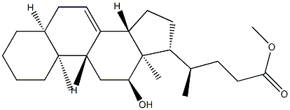 12α-Hydroxy-5β-chol-7-en-24-oic acid methyl ester 结构式