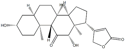 3β,12β,14-Trihydroxy-11-oxo-5β-card-20(22)-enolide 结构式
