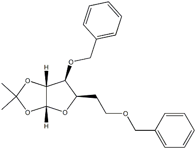 3-O,5-O-Dibenzyl-1-O,2-O-isopropylidene-6-deoxy-α-D-glucofuranose 结构式
