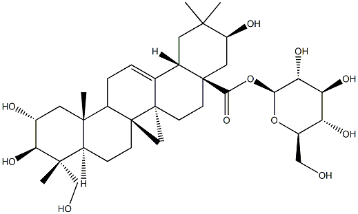 2α,3β,21β,23-Tetrahydroxyolean-12-en-28-oic acid β-D-glucopyranosyl ester 结构式