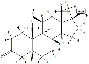 (5S,8S,9S,10S,11S,13S,14S,17S)-11,17-dihydroxy-10,13,17-trimethyl-2,4,5,6,7,8,9,11,12,14,15,16-dodecahydro-1H-cyclopenta[a]phenanthren-3-one 结构式