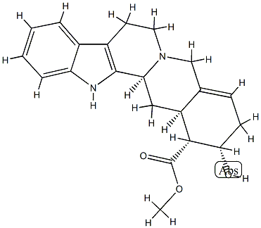 (16α,17α)-19,20-Didehydro-17-hydroxyyohimban-16-carboxylic acid methyl ester 结构式