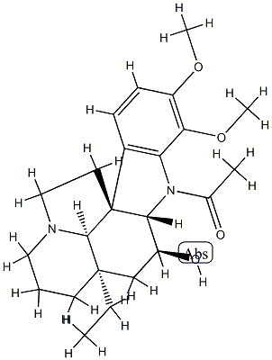 1-Acetyl-16,17-dimethoxyaspidospermidin-3α-ol 结构式