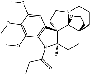 19,21-Epoxy-15,16,17-trimethoxy-1-(1-oxopropyl)aspidospermidine 结构式