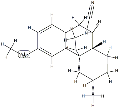 3-Methoxy-6α-methylmorphinan-17-carbonitrile 结构式