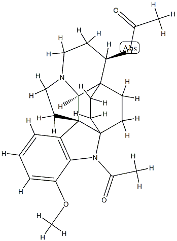 1-Acetyl-17-methoxyaspidofractinin-6β-ol acetate 结构式