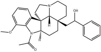 1-Acetyl-17-methoxy-21-phenylaspidospermidin-21-ol 结构式