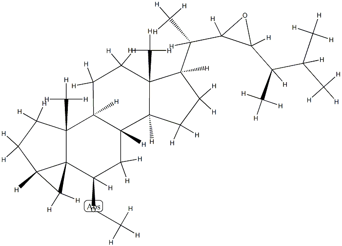 22,23-Epoxy-6β-methoxy-3β,5α-cycloergostane 结构式