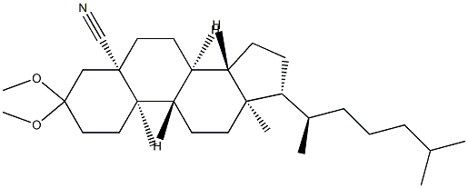 3,3-Dimethoxy-5β-cholestane-5-carbonitrile 结构式