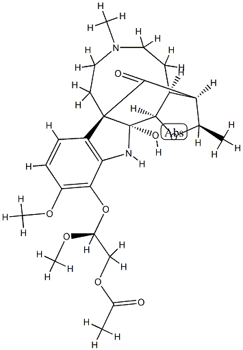 (14β,19R)-12-[(S)-2-(Acetyloxy)-1-methoxyethoxy]-16β,19-epoxy-2-hydroxy-11-methoxy-4-methyl-3,4-secocondyfolan-3-one 结构式