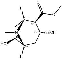 8-Azabicyclo[3.2.1]octane-2-carboxylic acid, 3,6-dihydroxy-8-methyl-, methyl ester, (1R,2R,3R,5R,6S)-rel- (9CI) 结构式