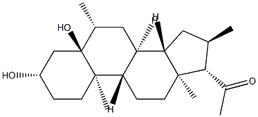 3β,5-Dihydroxy-6β,16α-dimethyl-5α-pregnan-20-one 结构式