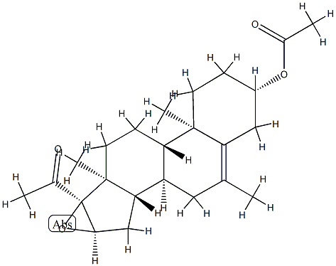 3β-(Acetyloxy)-16α,17-epoxy-6-methylpregn-5-en-20-one 结构式