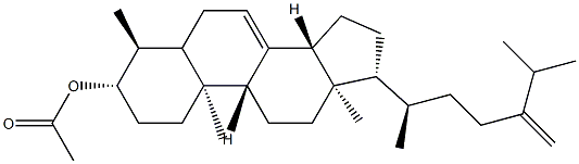 Ergosta-7,24(28)-dien-3-ol, 4-methyl-, acetate, (3beta,4alpha)- 结构式