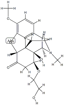 4,5α-Epoxy-14-hydroxy-8β-(2-hydroxyethoxy)-3-methoxy-17-methylmorphinan-6-one 结构式