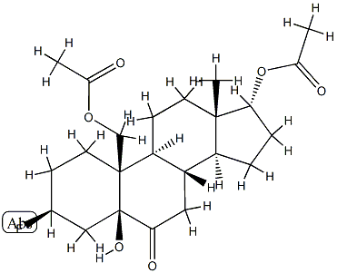 17α,19-Bis(acetyloxy)-3β-fluoro-5-hydroxy-5β-androstan-6-one 结构式