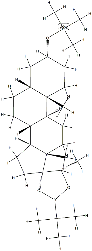 Pregnane-17,20-diol, 3-[(trimethylsilyl)oxy]-, cyclic (1,1-dimethyleth yl)boronate, (3alpha,5beta,20S)- 结构式