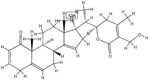 (22R)-17,22,27-Trihydroxy-1-oxoergosta-2,5,14,24-tetren-26-oic acid δ-lactone 结构式