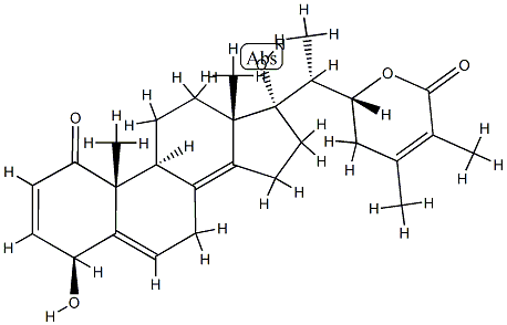 (22R)-4β,17,22-Trihydroxy-1-oxoergosta-2,5,8(14),24-tetren-26-oic acid δ-lactone 结构式
