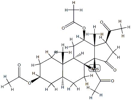 (14β)-3β,12β,14-Tris(acetyloxy)-5α-pregnane-15,20-dione 结构式