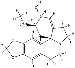 1,6-Didehydro-3β-methoxy-15,16-[methylenebis(oxy)]erythrinan-2α-ol 结构式