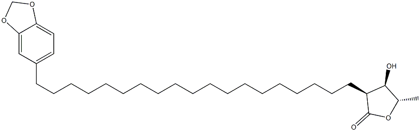 (3S)-3β-[19-(1,3-Benzodioxol-5-yl)nonadecyl]-4,5-dihydro-4β-hydroxy-5α-methyl-2(3H)-furanone 结构式